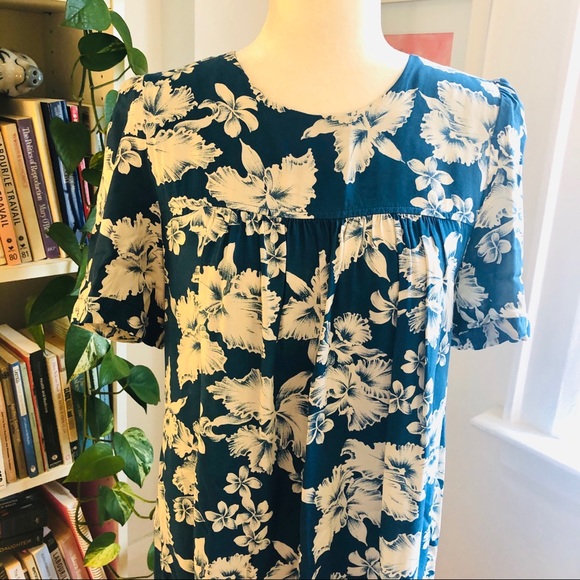 Vintage midi hibiscus Hawaiian tent dress s/m - Picture 4 of 14